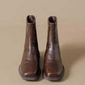 バックジップ ローヒールショートブーツ H0043