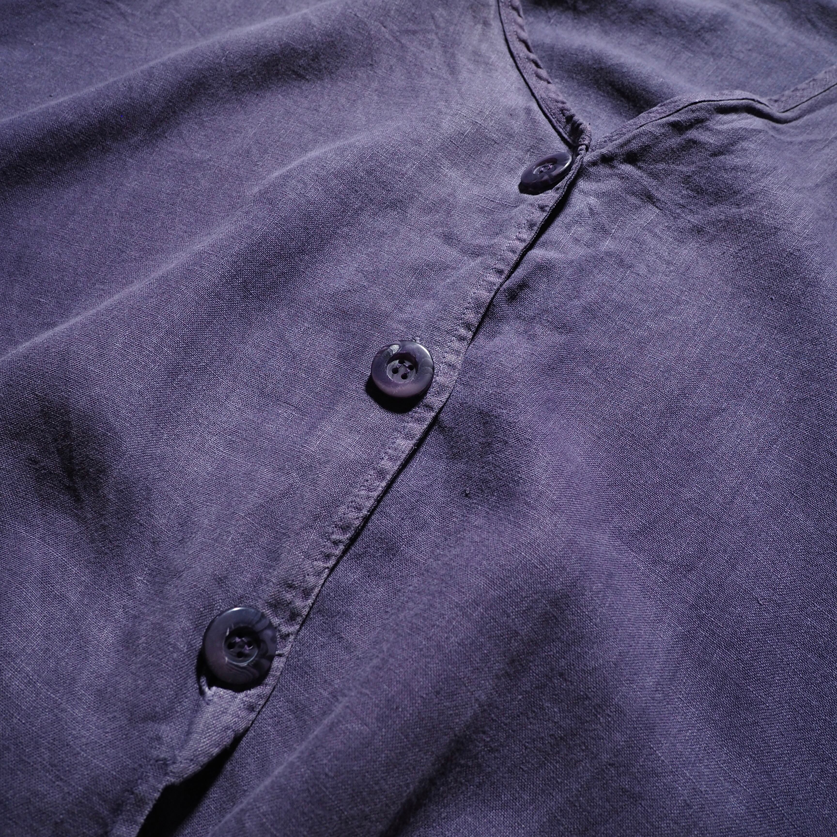 1990s Beautiful Light purple color hand dyed loose silhouette linen jacket
