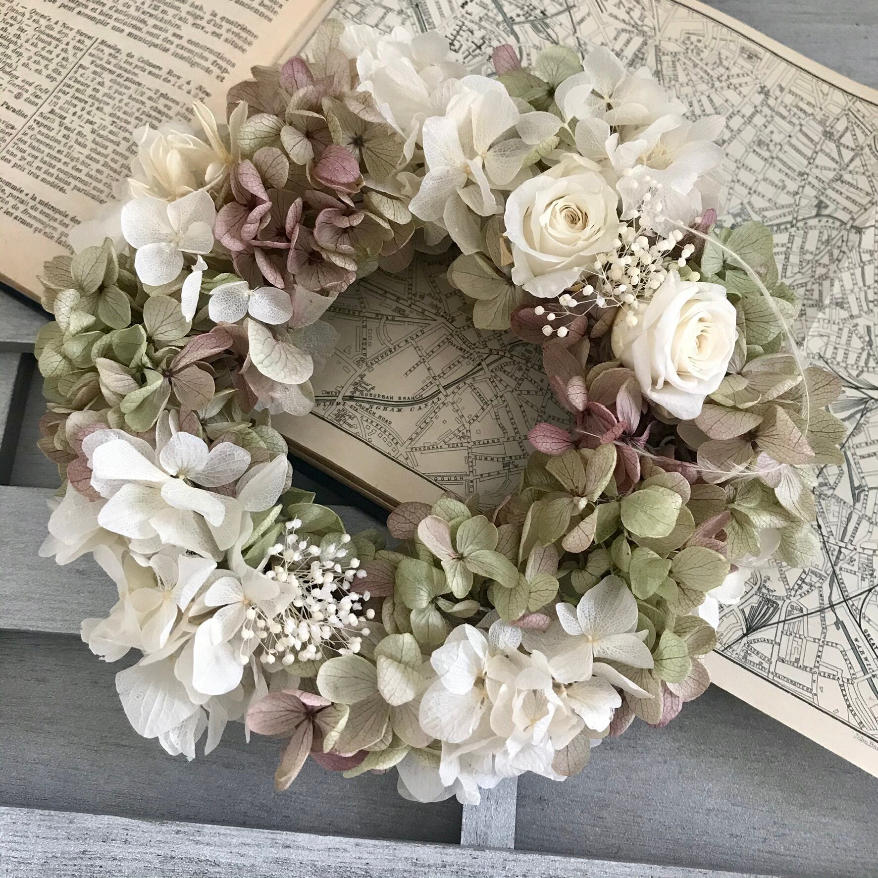 フラワー・リース Asa_121 リース | 京都宇治市プリザーブドフラワー ドライフラワー fleur