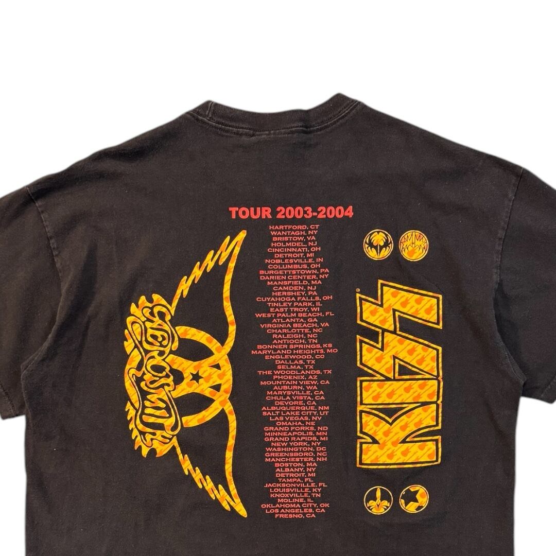 AERO SMITH＆KISS】エアロスミス＆キッス ダブルプリントツアーTシャツ