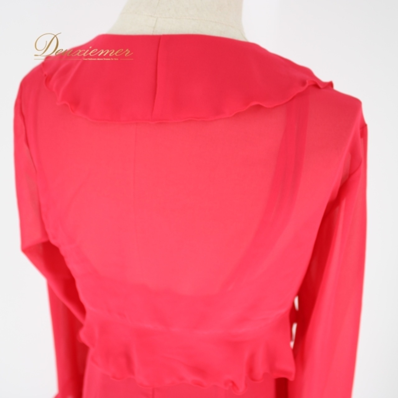 社交ダンス 衣装 スタンダード ドレス ワンピース セットアップ レッスンウェア パーティドレス 赤 レッド系 U:NA ユーナ 無地 シンプル 体型カバー 女性用 フリルデザイン レディス 伸縮性 ポリエステル 脚長効果 フェミニン ひざ丈 ドレッシー 練習用 社交ダンスドレス シルエット 美ライン デイリーユース おしゃれ シンプルスタイル 使いやすい