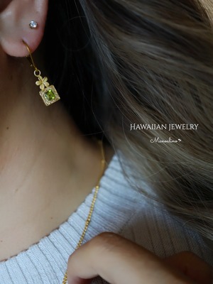 "手彫り"Hawaiian Diamond earrings Hawaiian jewelry(ハワイアンダイヤモンドピアス、イヤリング)