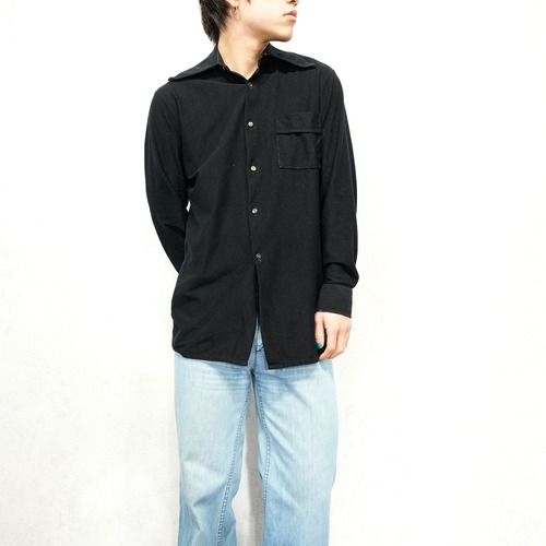 *SPECIAL ITEM* 60's～70's USA VINTAGE BLACK COLOR PLANE SHIRT/60年代～70年代アメリカ古着ブラックカラープレーンシャツ