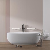 風呂 手すり 60cm 浴槽手すり トイレ用手すり 浴室 立ち上がり補助 穴あけ必要 滑り止め 転倒防止 トイレハンドル 夜光 静電無し 取っ手 耐荷重150kg(2個セット, 60cm)