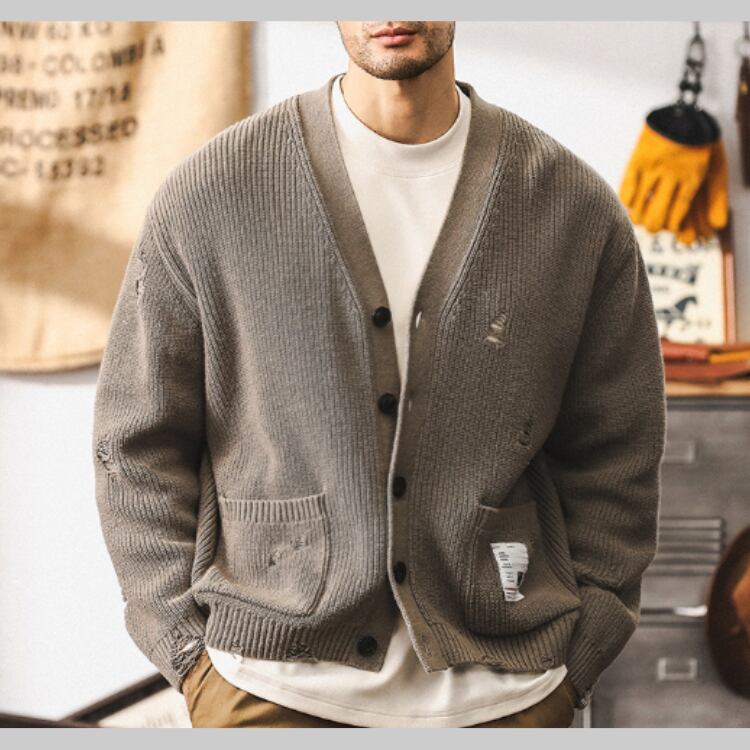 ダメージ カーディガン G00138