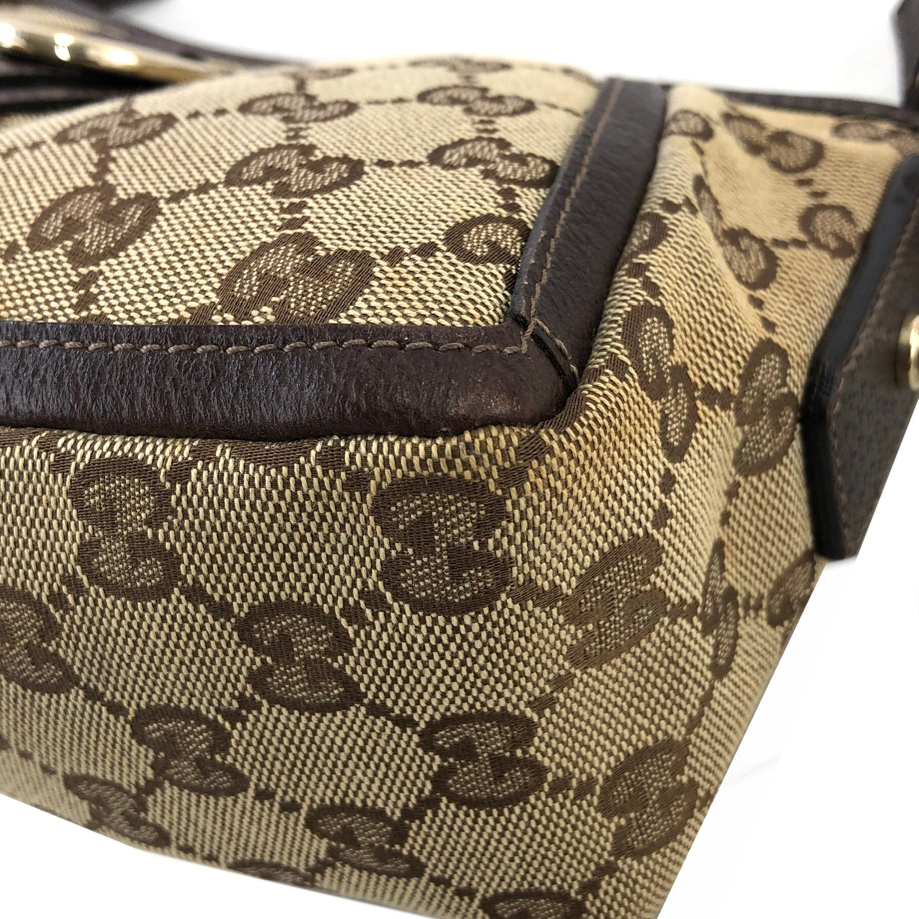 GUCCI グッチ GGキャンバス レザー ホーボー アビー ハンドバッグ