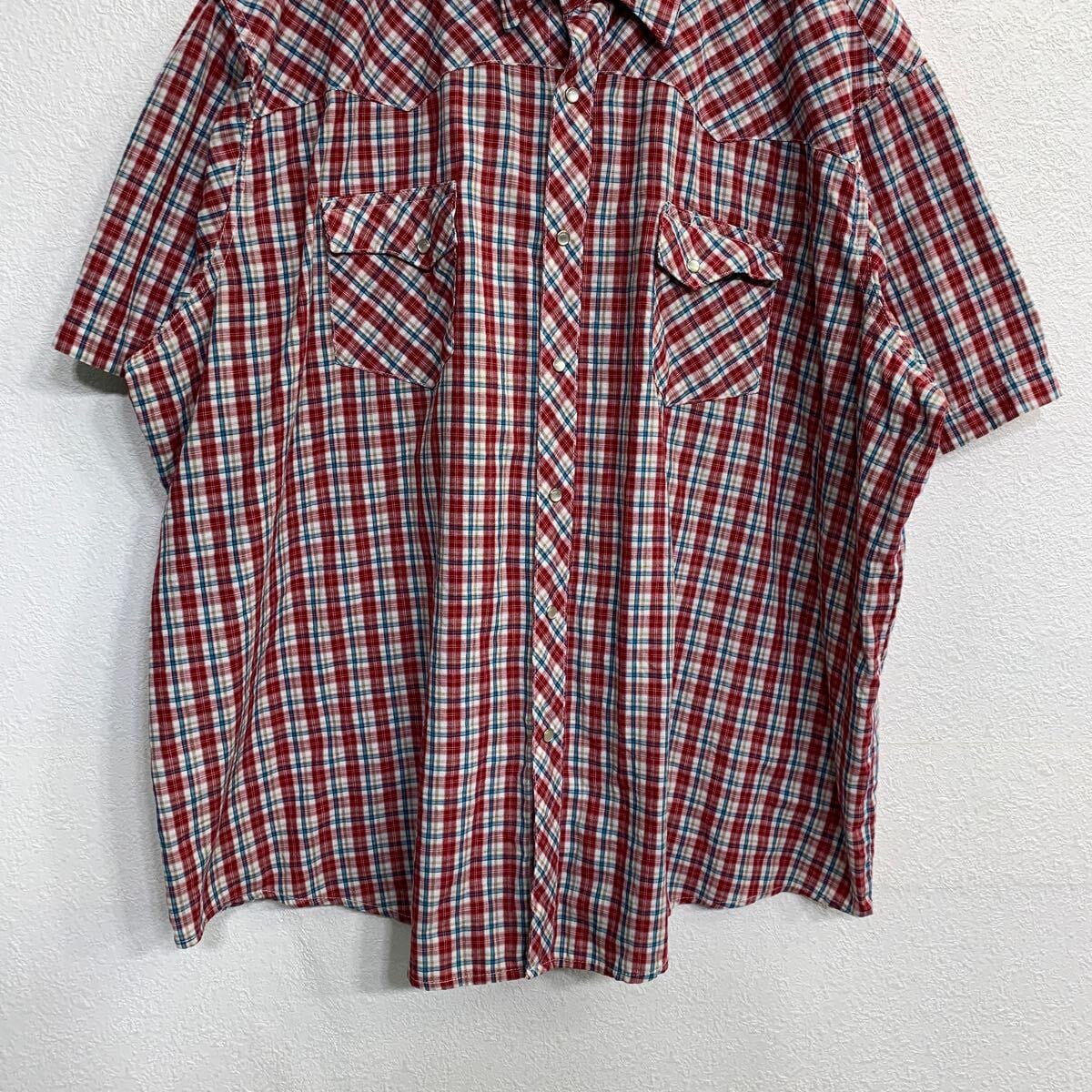 Wrangler 半袖 ウエスタンシャツ 3XLサイズ ラングラー レッド