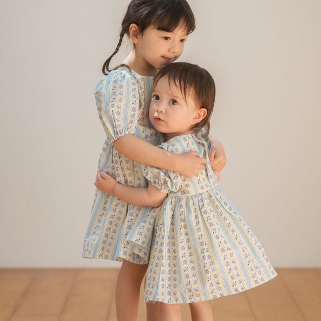 【Last1】Tiny Tiny Doors / Short Sleeve Dress - Tsubame Stripe【90】