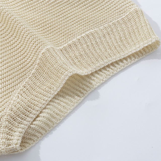 back cross open-knit sleeveless top L0553