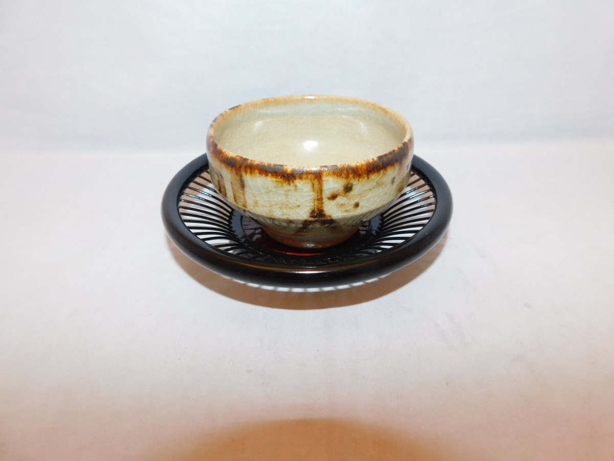 漆透かし茶托(5客) lacquer Japanese tea five saucers (No11) | 春夏 