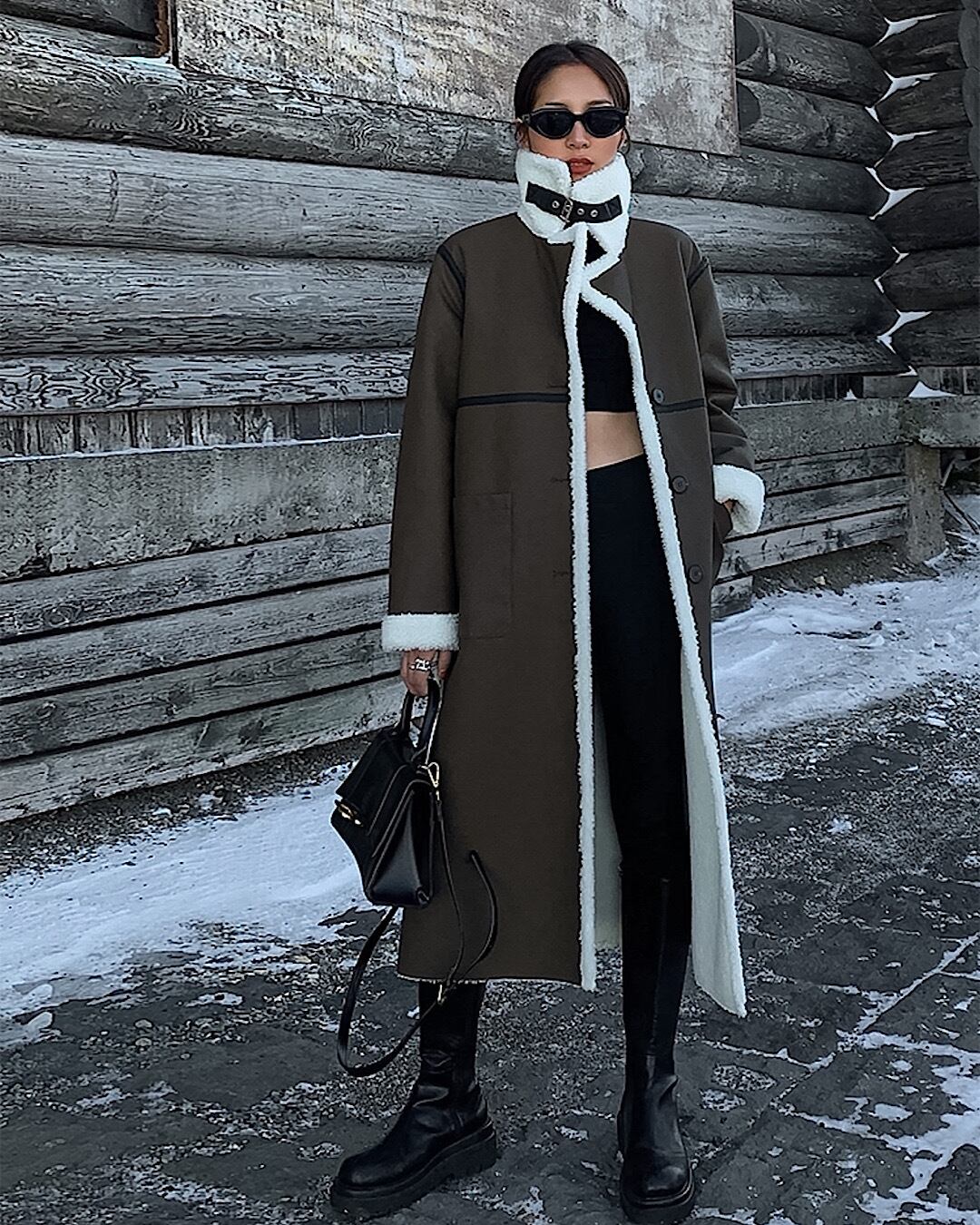 フェイクムートンロングコート 2色 Kco1009 Che Gioia