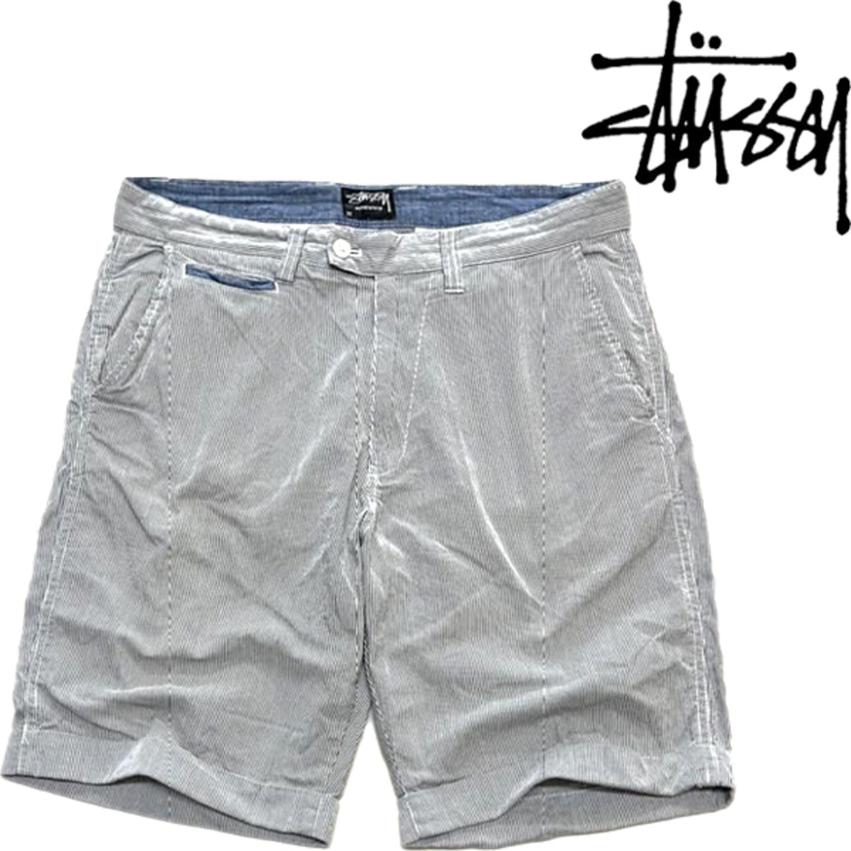 1点物◇ステューシーSTUSSYストライプ柄ショートパンツ古着メンズ 