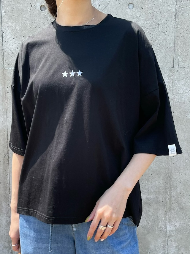【大人気スタープリントT】3スターシルケットTシャツ - LEO-2068E -