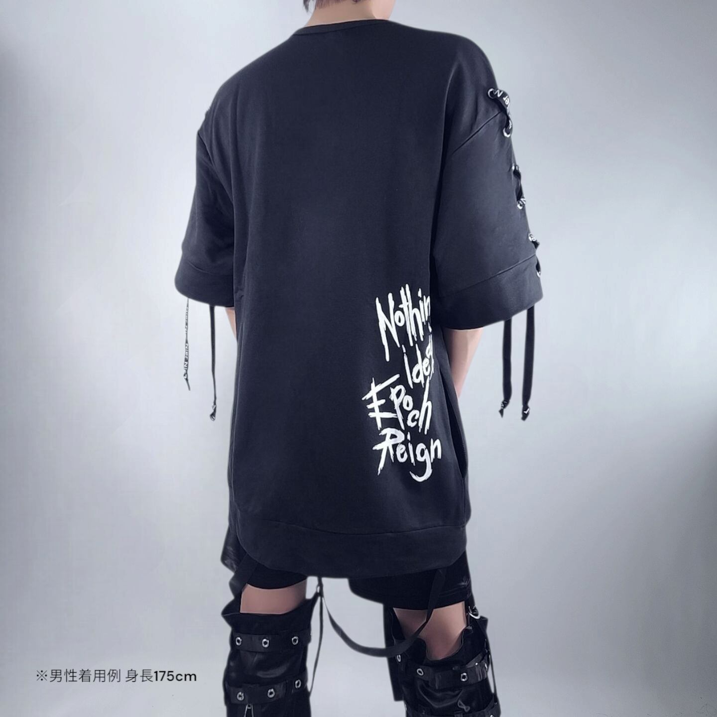 FACE LOGO LACE-UP CUTSEW【BLACK】 | NIER CLOTHING