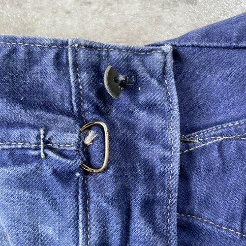 30-40s フレンチワーク Metis リネンパンツ 針式シンチ W34 詳細写真6