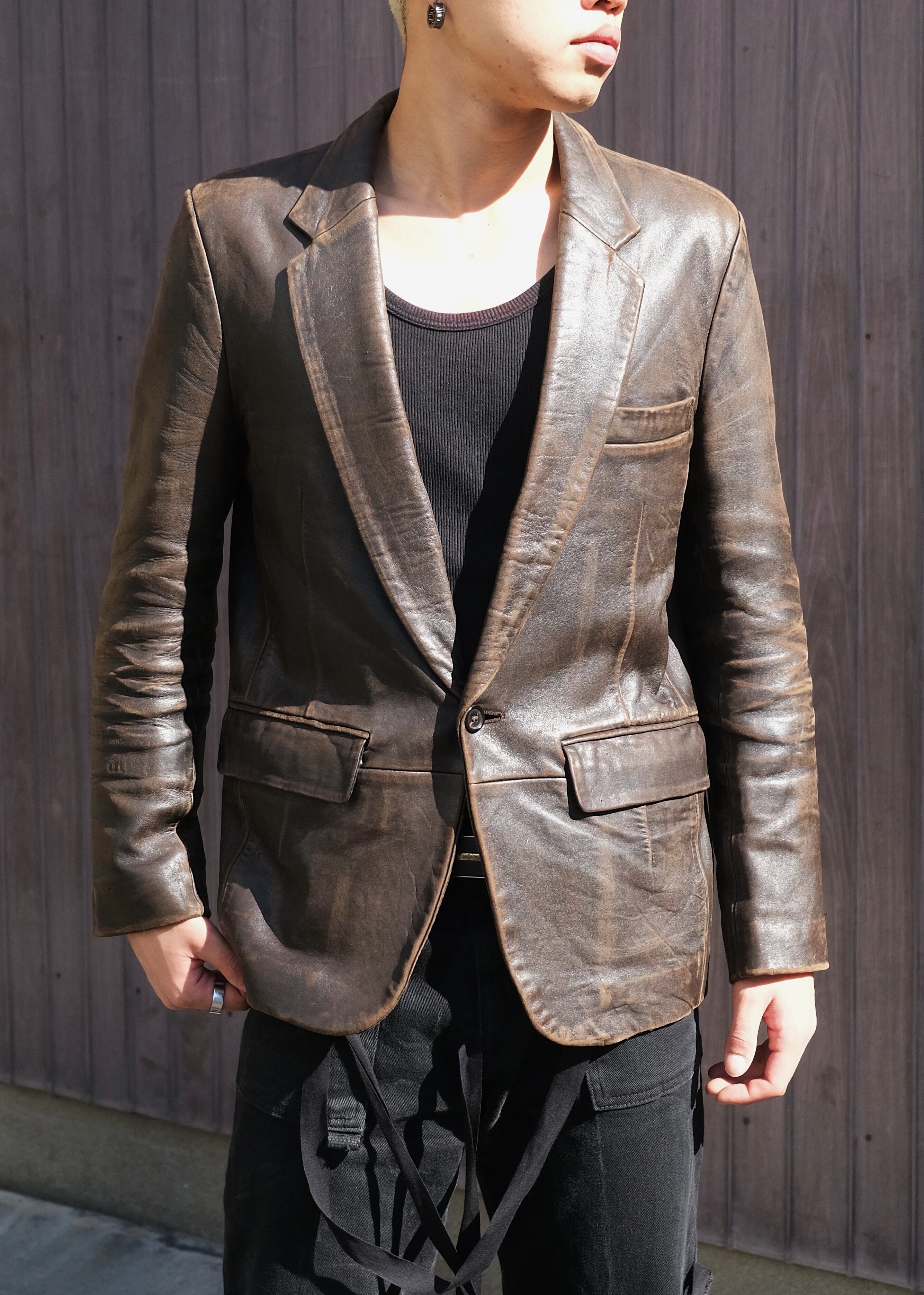 UNDERCOVER 05AW ARTS & CRAFTS studs leather tailored jacket | CETTEN 