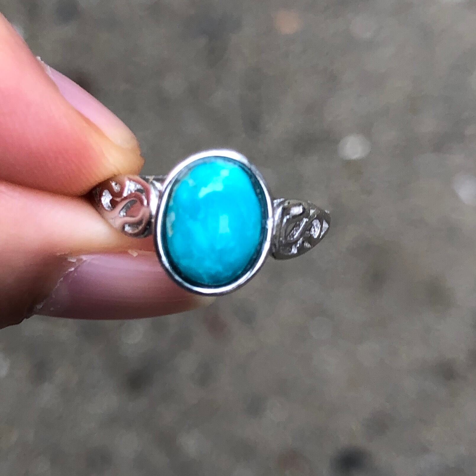 ターコイズ シルバーアクセサリー バングル リング 900 トルコ石