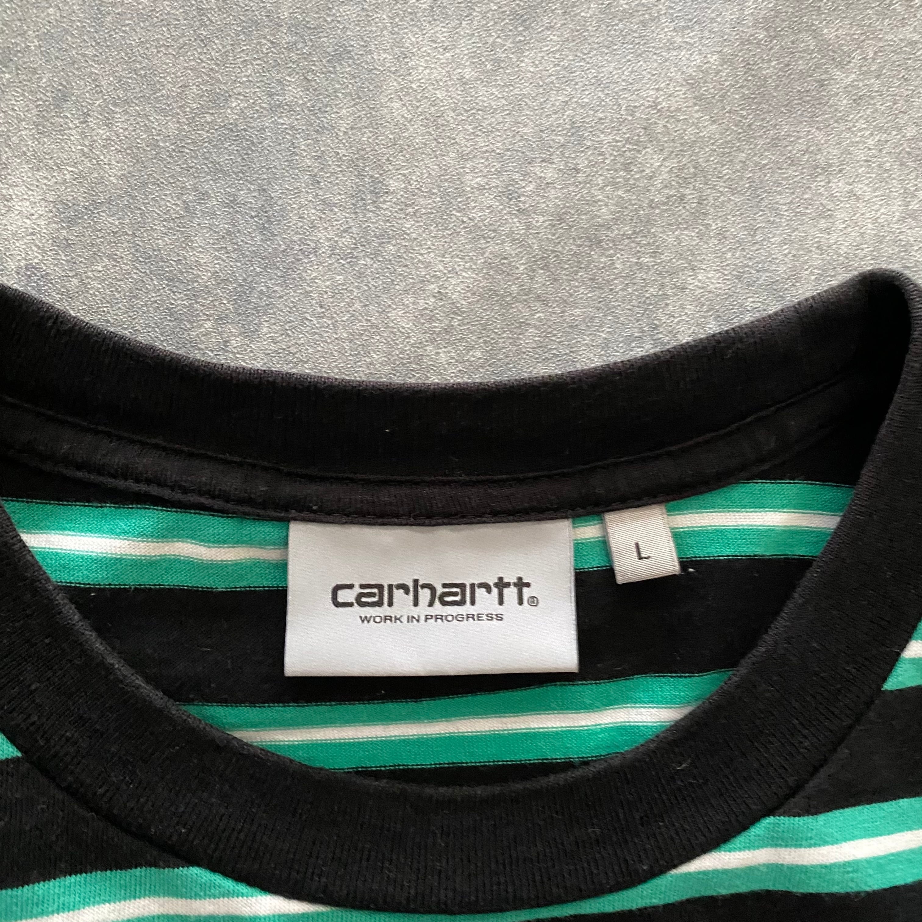 carhartt wip カーハート 刺繍ワンポイントロゴ ボーダー Tシャツ ...