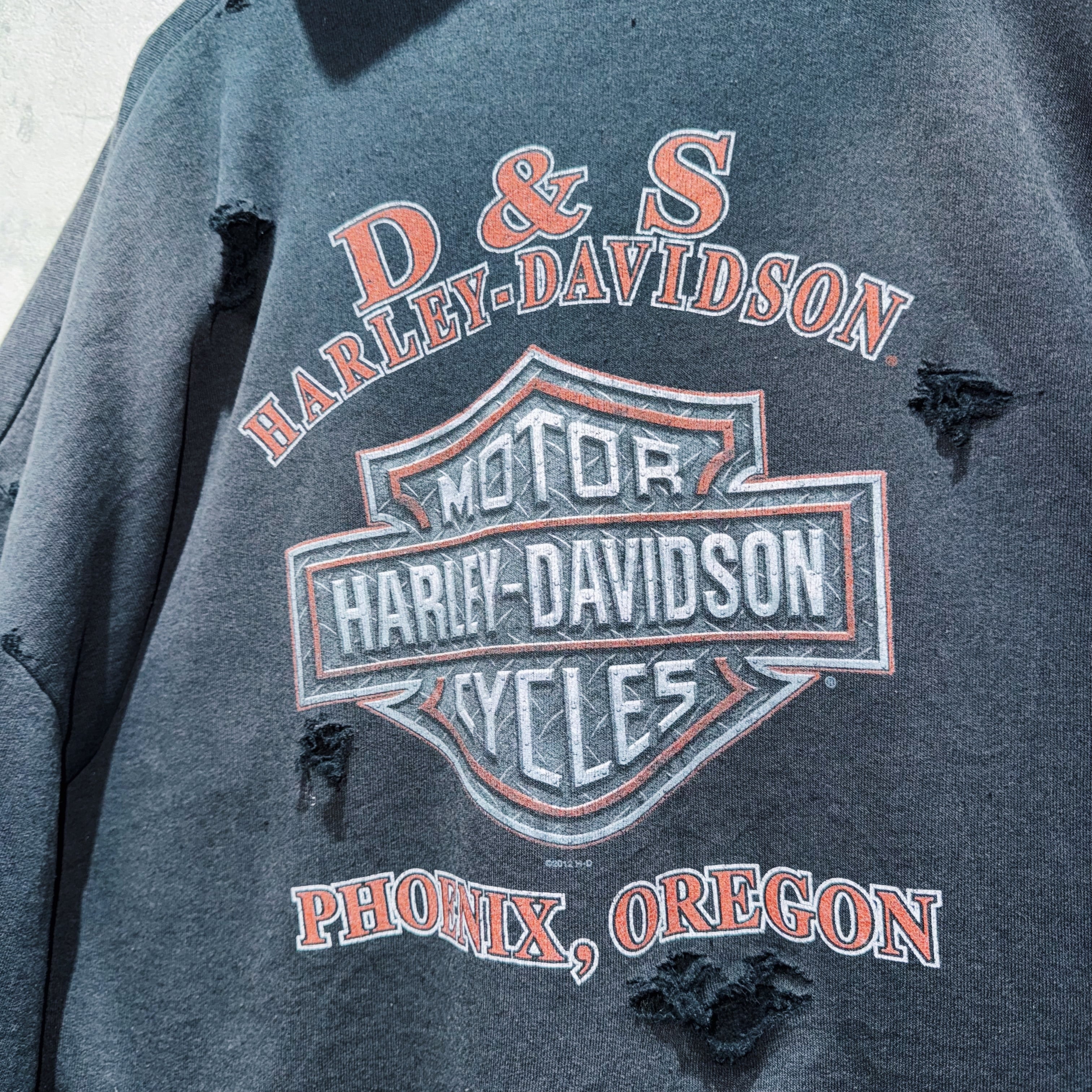 Harley-Davidson”Fire pattern design boro custom zip-up hoodie | ayne