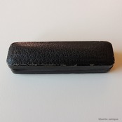 英国アンティークジュエリーケース James Nicolson ハットピン用 クリームサテン×ボルドーベルベット