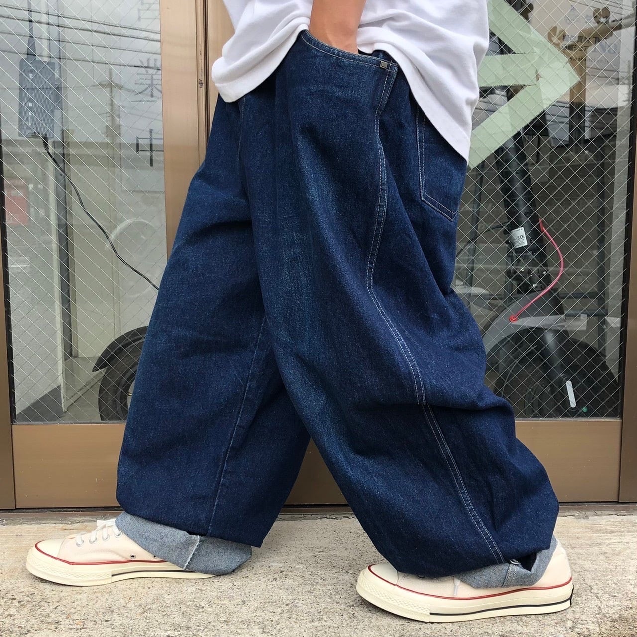 極太 フブ 90s HIPHOP デニム バギー B系 パンツ ワイド カーゴ