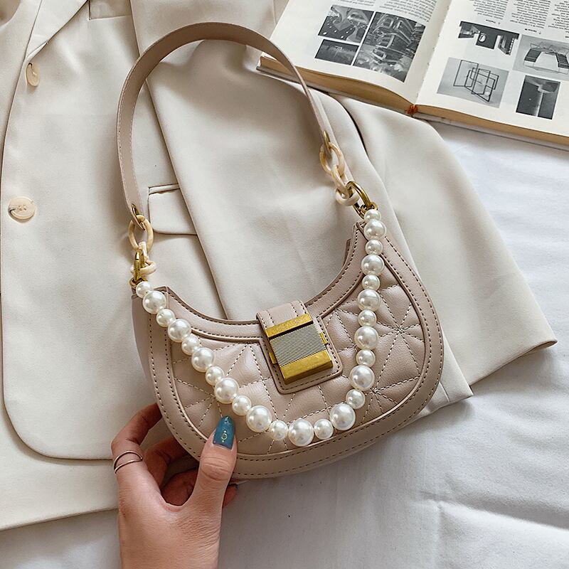 スモールバッグレディースバッグ2020ニューウェーブサマーネットレッドファッションパールショルダーメッセンジャーバッグウエスタンワイルド脇の下バッグ Tiancai_Wing_Bag4472383