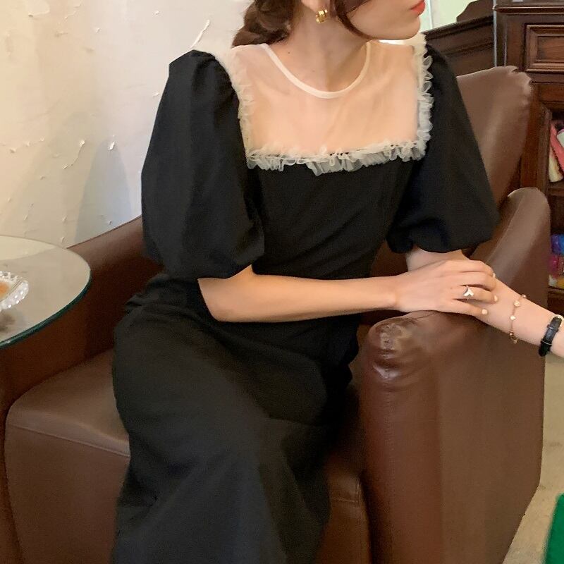 優しい 気質満点 カジュアル ベアトップ ワンピース