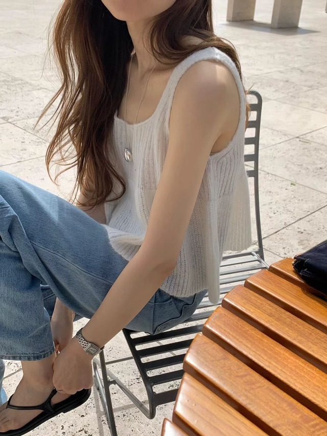 (予約) ounce / Rosie medium blue denim pants 1color