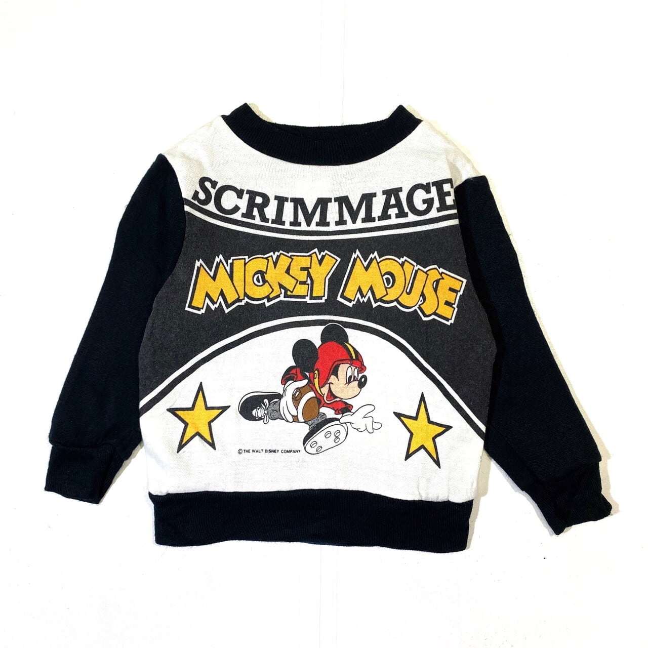 80s　MICKEY＆CO　ビンテージ　ハーフジップスウェット　ディズニー　本革