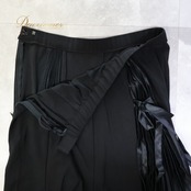 社交ダンス 衣装 Sekine セキネ スカート レッスンウェア ブラック系 無地 シンプル 練習 レッスン プリーツ 黒 紐 伸縮 ストレッチ リボン かわいい 上品 ひらひら おしゃれ ダンス衣装 イベント ステージ パーティー 日本製