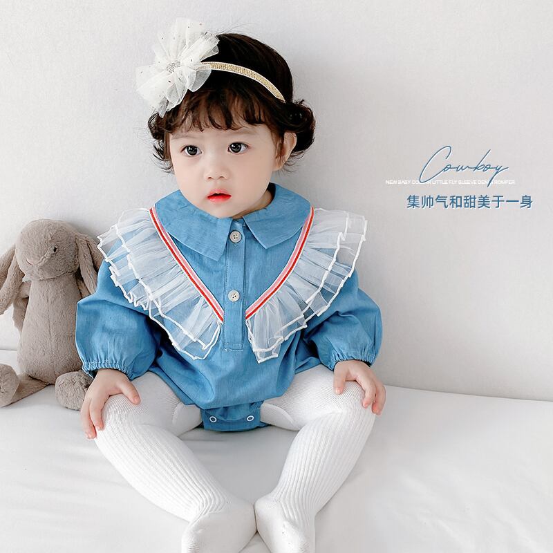 カラースリーブロンパース オールインワン スタイルレースワンピース 超面白いベビーショップ9738148011