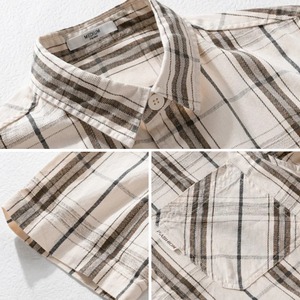 【M-3XL】Modern Check Short Sleeve Shirt / モダン チェック 半袖 シャツ