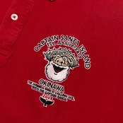 希少 CAPTAIN SANTA キャプテンサンタ OKINAWA 1周年記念 半袖 ポロシャツ サイズ XL /レッド/ジョイマークデザイン