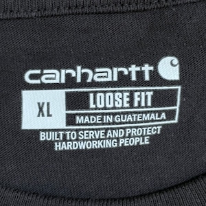 【Carhartt】ポケットTシャツ ポケT  LOOSE FIT Cロゴ X-LARGE ビッグサイズ 半袖 黒 カーハート US古着