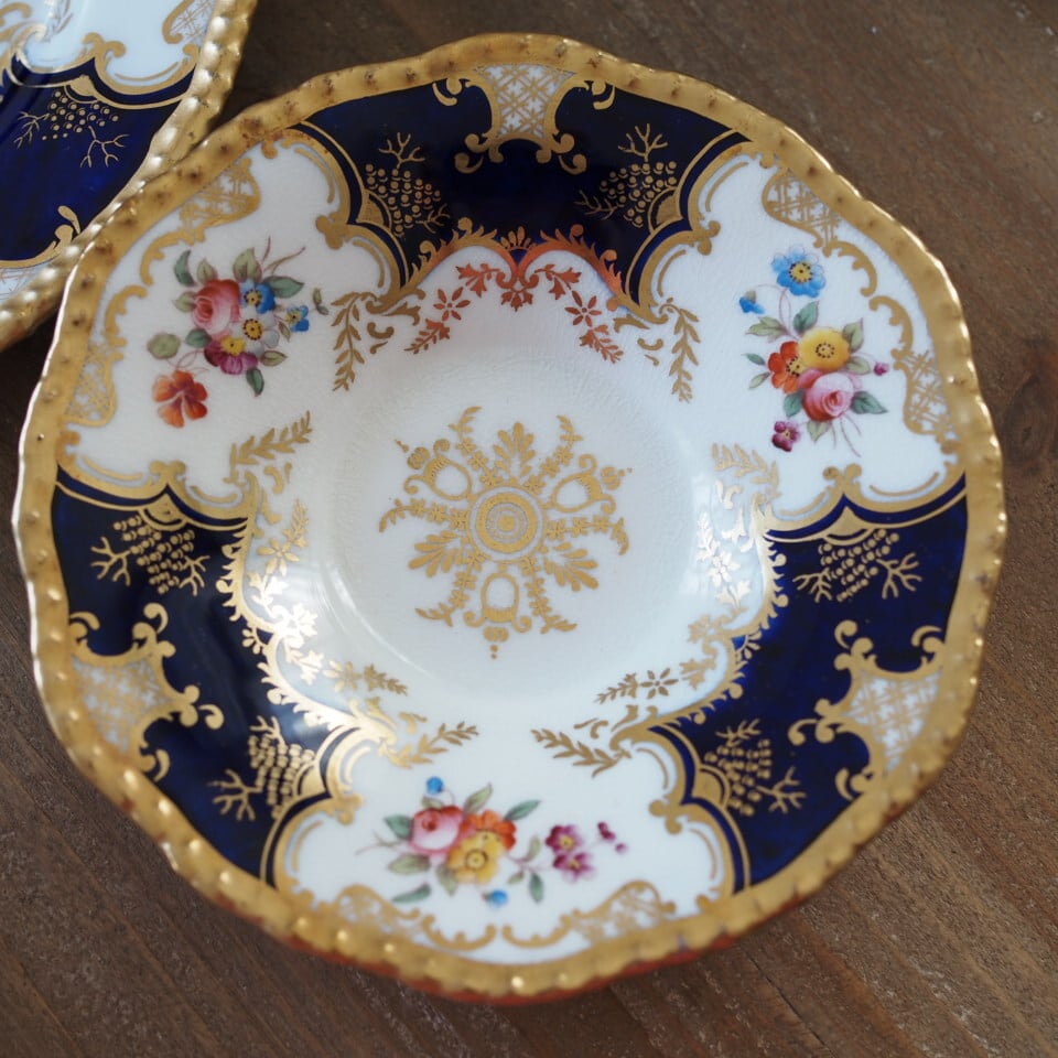 英国コールポート 希少 バットウィング・コバルト トリオB カップ