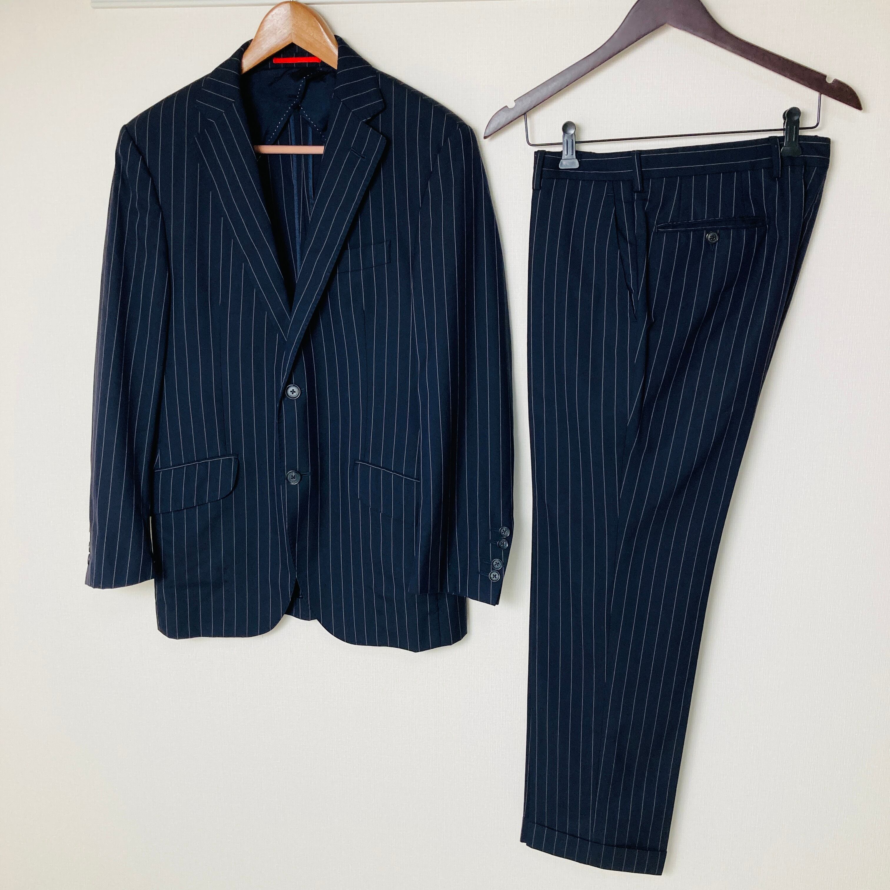 Used】HACKET LONDON スペイン製 ストライプ スーツ セットアップ