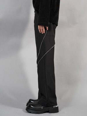【ALUDE 】2way zip nylon flare pants