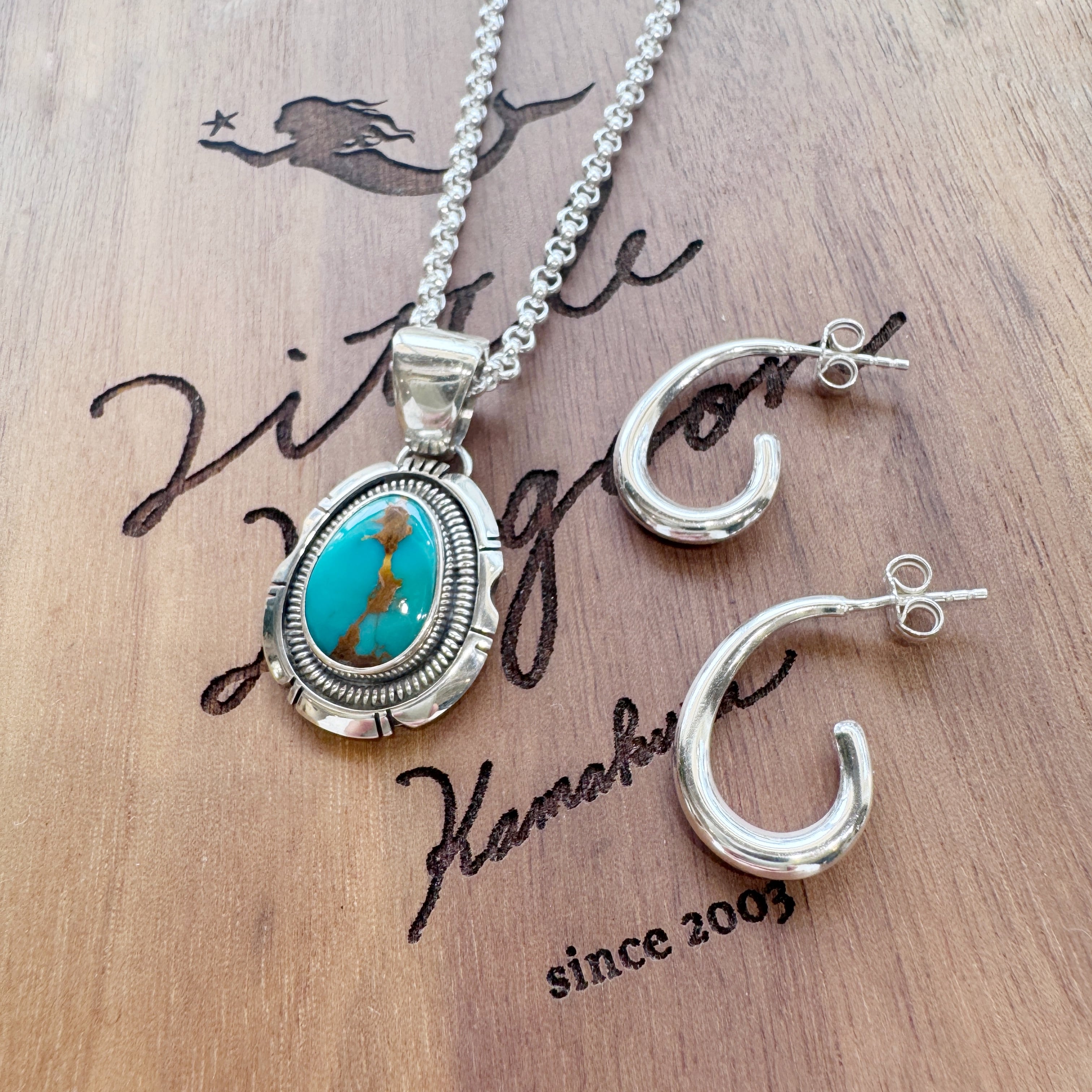 Indian Jewelry 》ロイストン ターコイズ 一点物 ペンダント