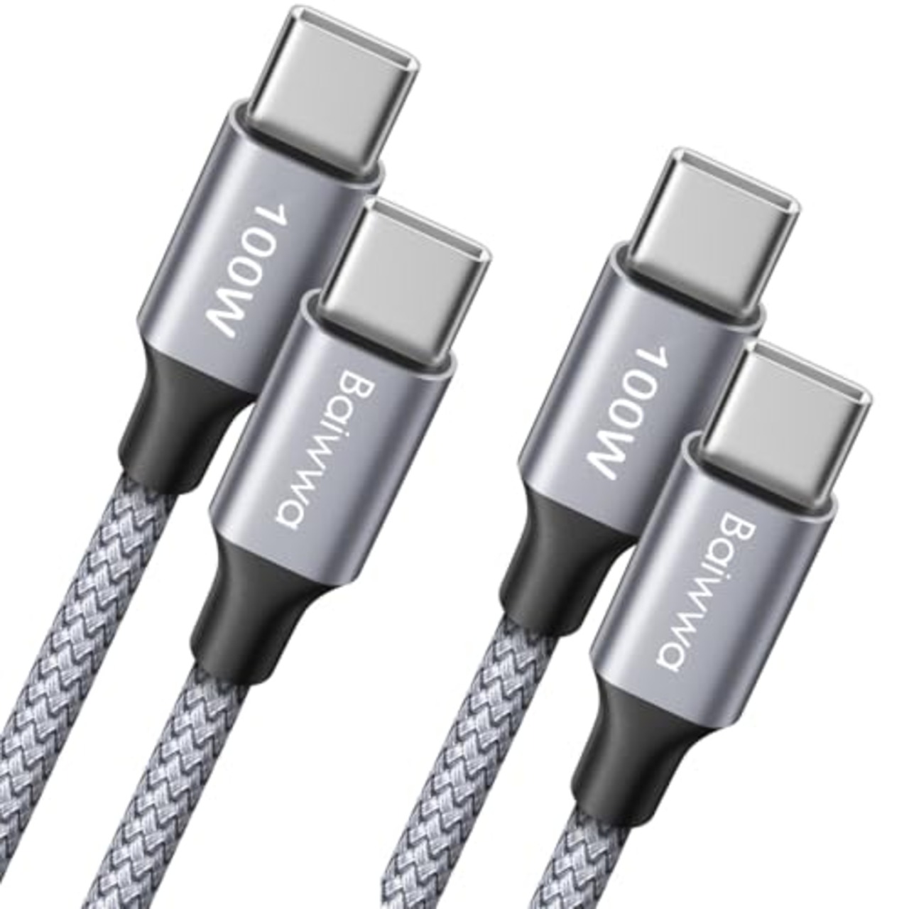 【2m 2本】USB C ケーブル 100W PD対応 5A急速充電 USBC & USB-C ケーブル 高耐久 Galaxy S25 S25 Ultra S24 S23 S22、iPhone 15 15 Pro、MacBook Air/Pro、iPad、Pixel等Type-C機種対応(イヤホンに非対応)