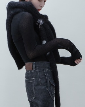 mister it. - Aurelie /  baby alpaca chunky knit 2way sweater "black"