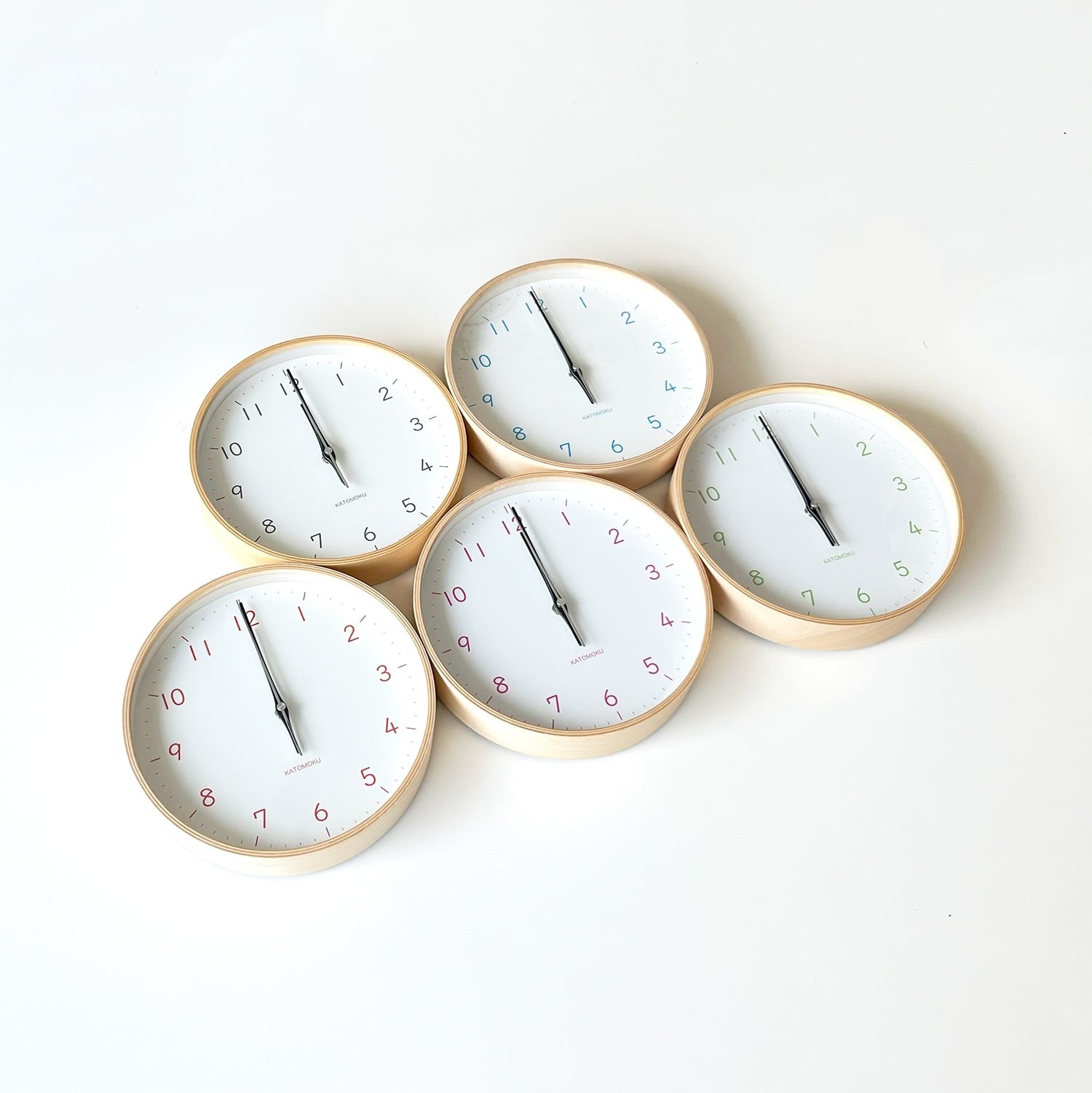 KATOMOKU plywood clock 22 ライトブルー km-121LB 掛け時計 | 加藤