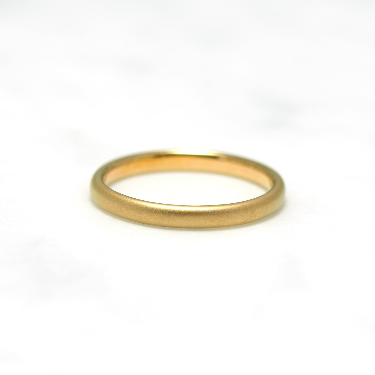 ◆受注製作 K14ゴールド 甲丸リング / サイズオーダー / K14 Gold Ring / サンドブラスト仕上げ