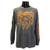 【HARLEY DAVIDSON】ハーレーダビットソン FLAME EAGLE SANTA CRUZ USA製 Tシャツ L