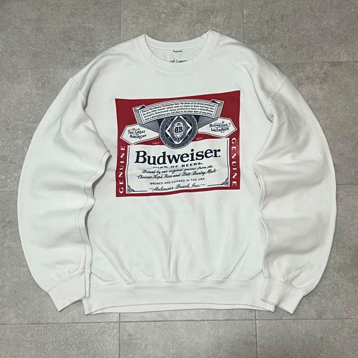 バドワイザー Budweiser スウェット トレーナー 00s ビンテージ 白 