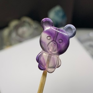 7貫通穴・くまさんフローライトビーズ