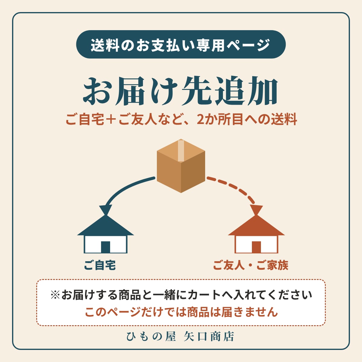 【お届け先追加】2か所目への送料(自宅+ご友人など別住所へ発送)