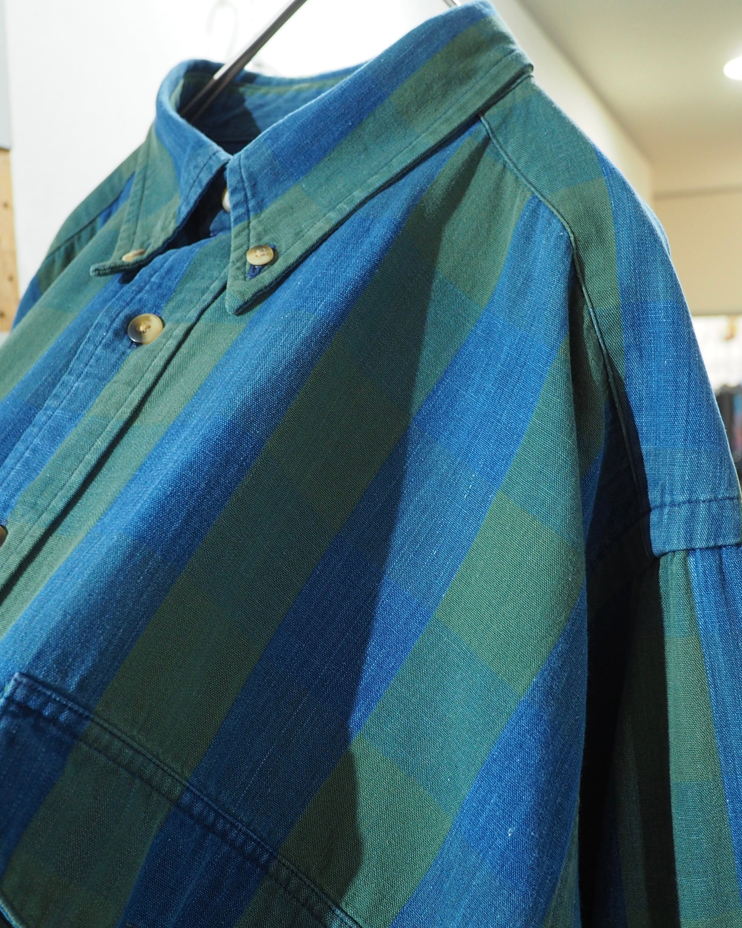 1990s " Old Nautica " Beautiful Buffalo check pattern vintage loose Button Down shirt