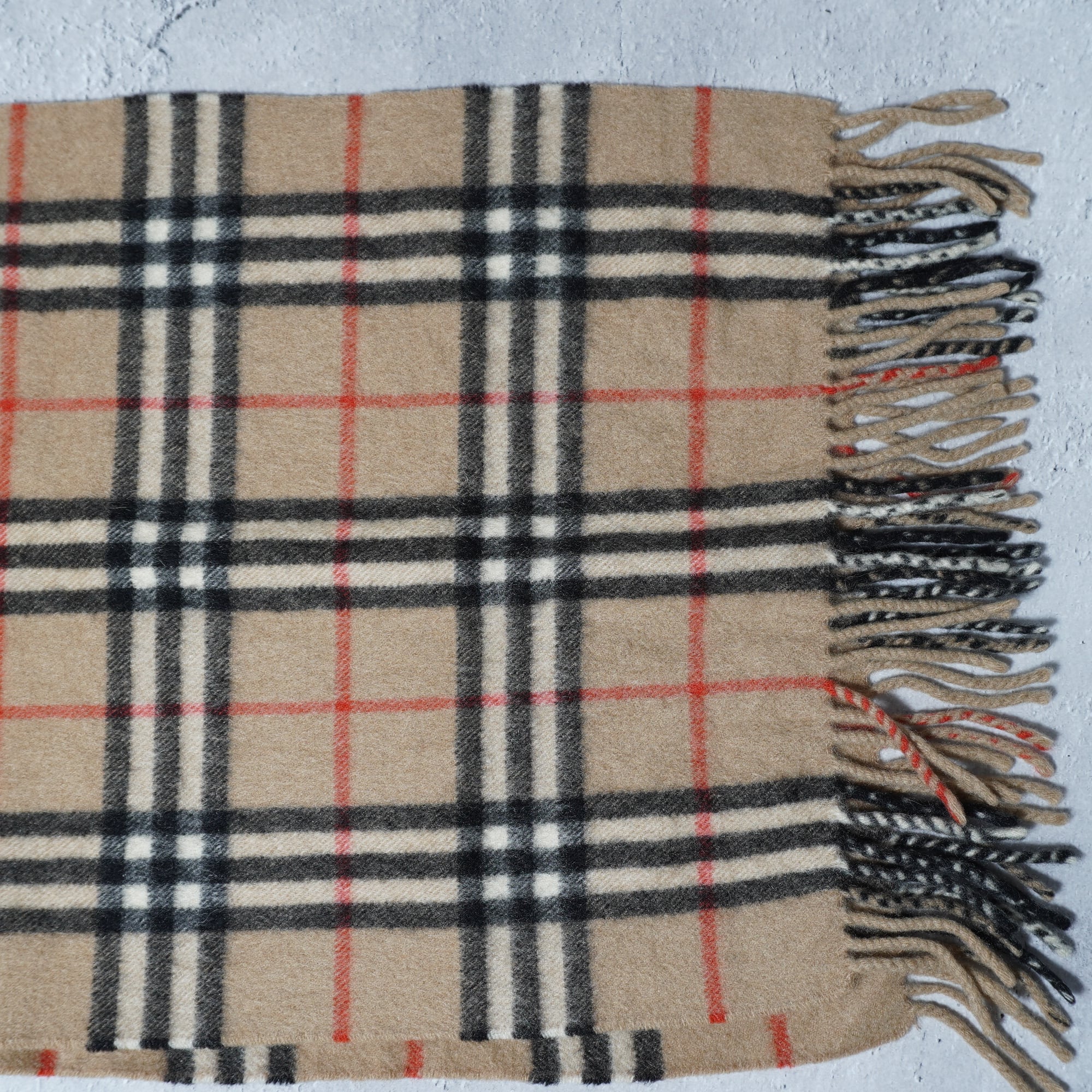 BURBERRY】バーバリー CASHMERE100%ノバチェックマフラー beige | MIXHIVE
