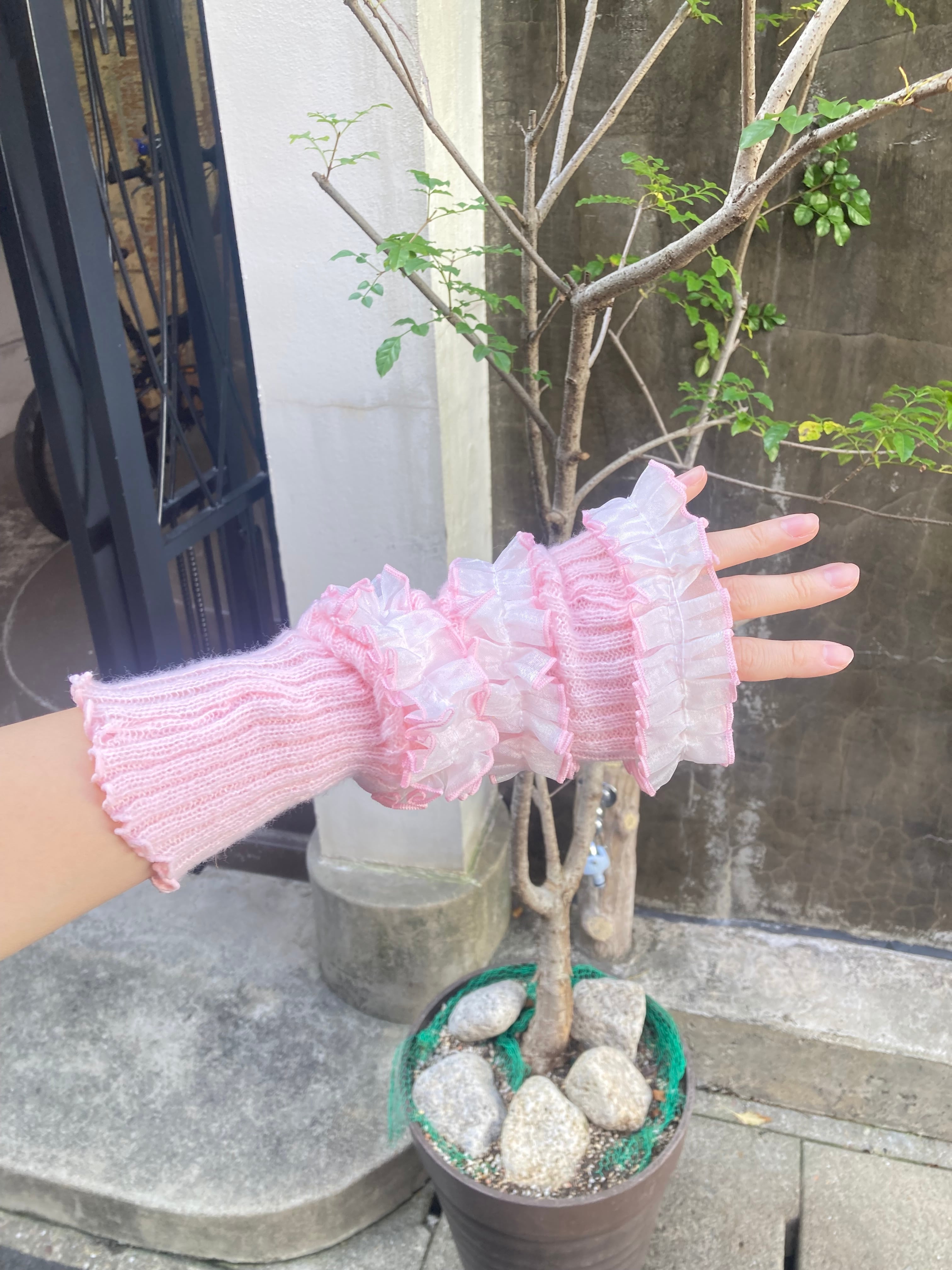 【solmu select】frill frill frill ARM&LEG warmer(ピンク)