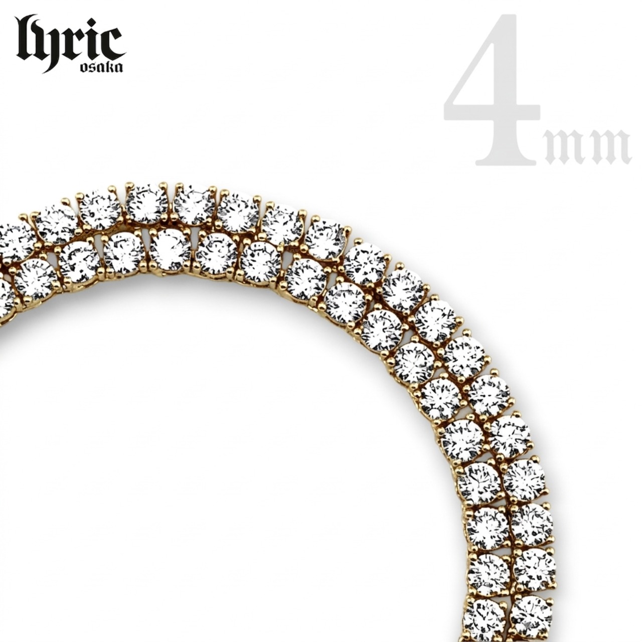4mm 50cm  luxury tennis necklace gold
